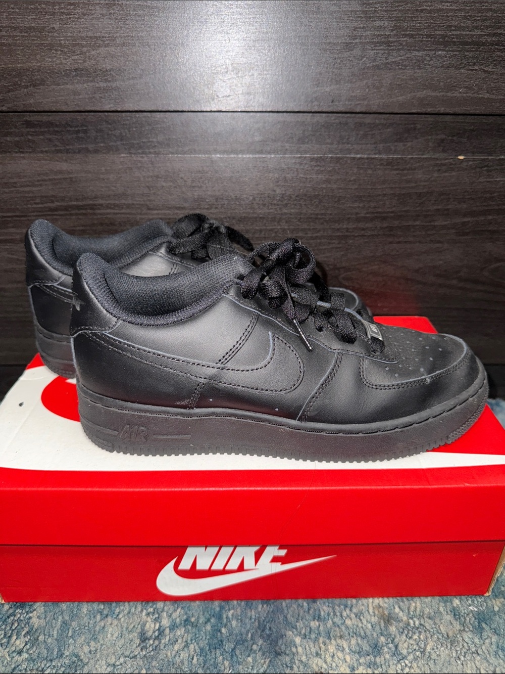 Nike All-Black Low-Top Air Force 1s